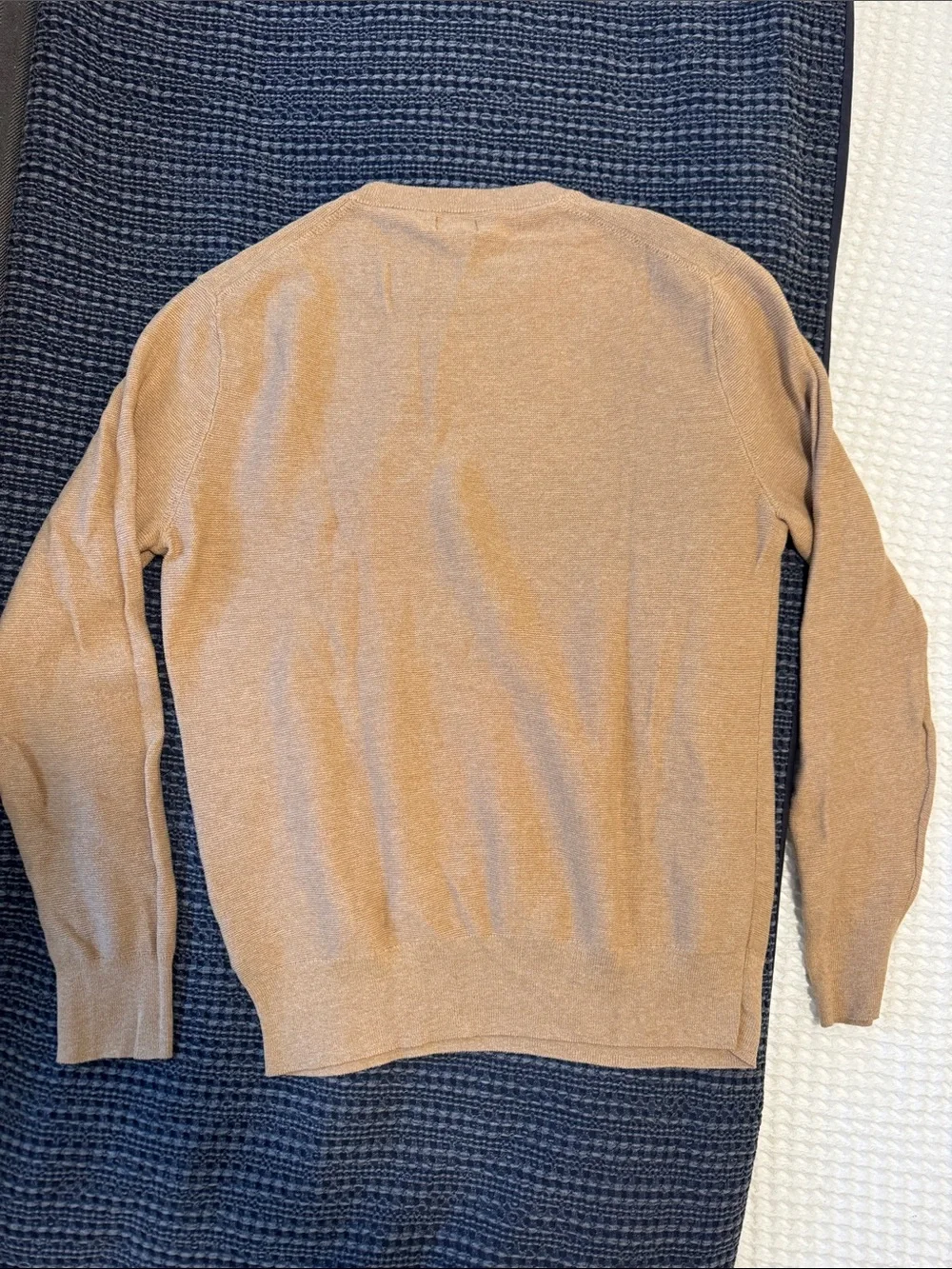 J. Crew Men’s Lightweight 100% Cotton Crewneck Sweater in Heather Stone/Tan sz M
